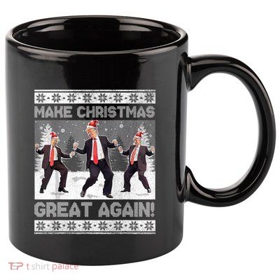Santa Trump Dance Make Christmas Great Again Ugly Gift 11oz C Handle Ceramic Mug
