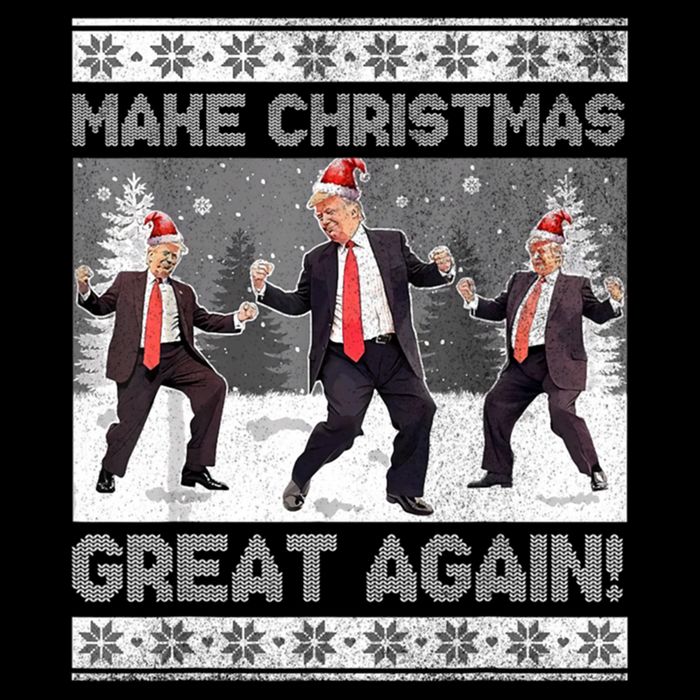 Santa Trump Dance Make Christmas Great Again Ugly Gift Flatbill Hat