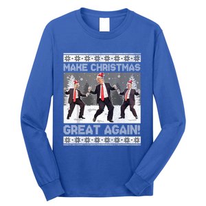 Santa Trump Dance Make Christmas Great Again Ugly Gift Long Sleeve Shirt