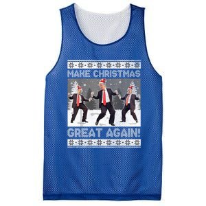 Santa Trump Dance Make Christmas Great Again Ugly Gift Mesh Reversible Basketball Jersey Tank