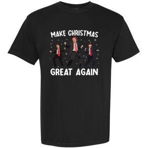 Santa Trump Dance Make Christmas Great Again Xmas Pajamas Garment-Dyed Heavyweight T-Shirt