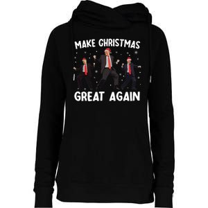 Santa Trump Dance Make Christmas Great Again Xmas Pajamas Womens Funnel Neck Pullover Hood