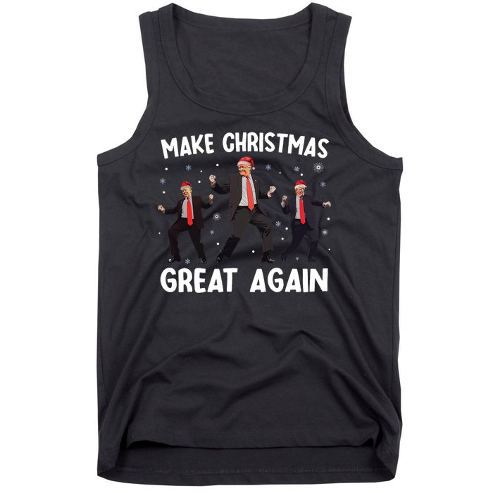 Santa Trump Dance Make Christmas Great Again Xmas Pajamas Tank Top