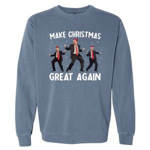 Santa Trump Dance Make Christmas Great Again Xmas Pajamas Garment-Dyed Sweatshirt