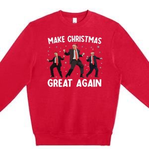 Santa Trump Dance Make Christmas Great Again Xmas Pajamas Premium Crewneck Sweatshirt