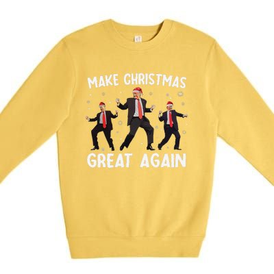 Santa Trump Dance Make Christmas Great Again Xmas Pajamas Premium Crewneck Sweatshirt