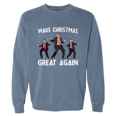 Santa Trump Dance Make Christmas Great Again Xmas Pajamas Garment-Dyed Sweatshirt