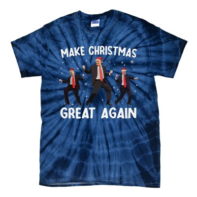 Santa Trump Dance Make Christmas Great Again Xmas Pajamas Tie-Dye T-Shirt