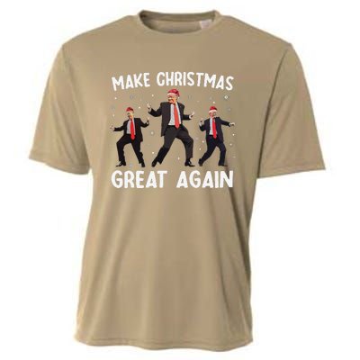 Santa Trump Dance Make Christmas Great Again Xmas Pajamas Cooling Performance Crew T-Shirt