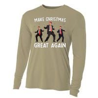 Santa Trump Dance Make Christmas Great Again Xmas Pajamas Cooling Performance Long Sleeve Crew