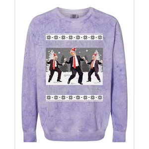 Santa Trump Dance Make Christmas Great Again Ugly Sweater Colorblast Crewneck Sweatshirt