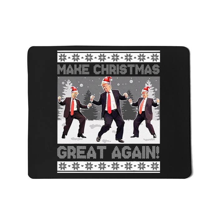 Santa Trump Dance Make Christmas Great Again Ugly Sweater Mousepad