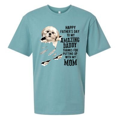 Shih Tzu Dad Happy Fathers Day To My Amazing Daddy Dog Sueded Cloud Jersey T-Shirt