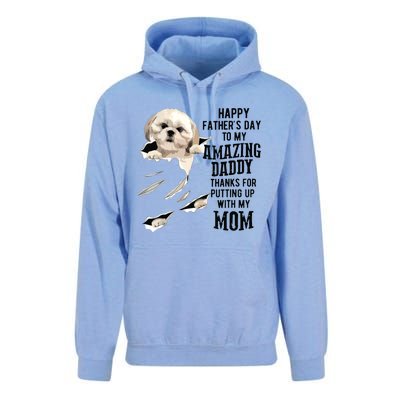 Shih Tzu Dad Happy Fathers Day To My Amazing Daddy Dog Unisex Surf Hoodie