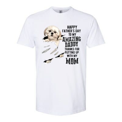 Shih Tzu Dad Happy Fathers Day To My Amazing Daddy Dog Softstyle CVC T-Shirt