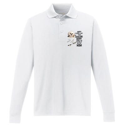 Shih Tzu Dad Happy Fathers Day To My Amazing Daddy Dog Performance Long Sleeve Polo