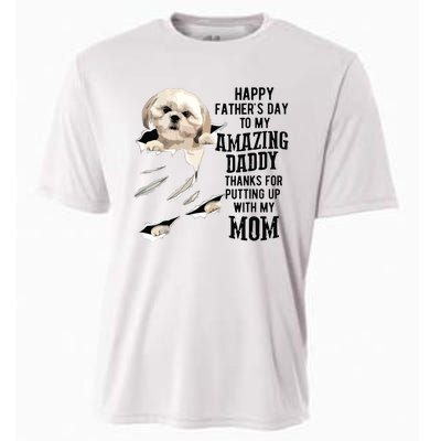 Shih Tzu Dad Happy Fathers Day To My Amazing Daddy Dog Cooling Performance Crew T-Shirt