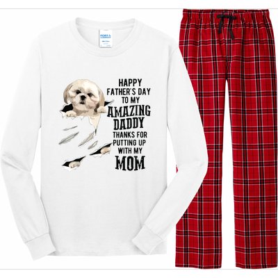 Shih Tzu Dad Happy Fathers Day To My Amazing Daddy Dog Long Sleeve Pajama Set