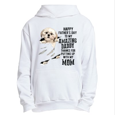 Shih Tzu Dad Happy Fathers Day To My Amazing Daddy Dog Urban Pullover Hoodie