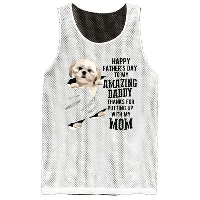 Shih Tzu Dad Happy Fathers Day To My Amazing Daddy Dog Mesh Reversible Basketball Jersey Tank