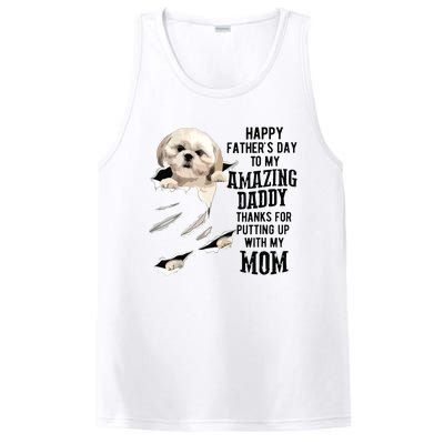 Shih Tzu Dad Happy Fathers Day To My Amazing Daddy Dog PosiCharge Competitor Tank