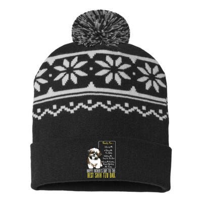 Shih Tzu Dad Happy Fathers Day To The Best Shih Tzu Dad USA-Made Snowflake Beanie