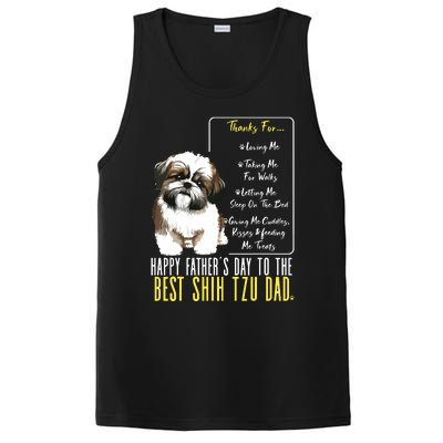 Shih Tzu Dad Happy Fathers Day To The Best Shih Tzu Dad PosiCharge Competitor Tank