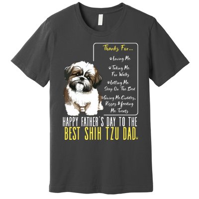 Shih Tzu Dad Happy Fathers Day To The Best Shih Tzu Dad Premium T-Shirt