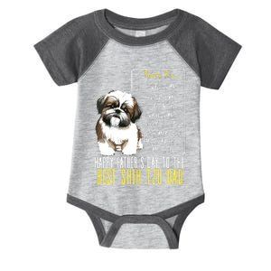 Shih Tzu Dad Happy Fathers Day To The Best Shih Tzu Dad Infant Baby Jersey Bodysuit