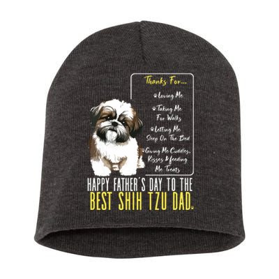 Shih Tzu Dad Happy Fathers Day To The Best Shih Tzu Dad Short Acrylic Beanie