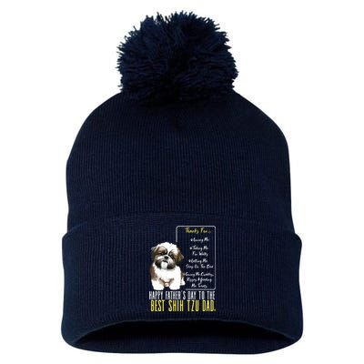 Shih Tzu Dad Happy Fathers Day To The Best Shih Tzu Dad Pom Pom 12in Knit Beanie