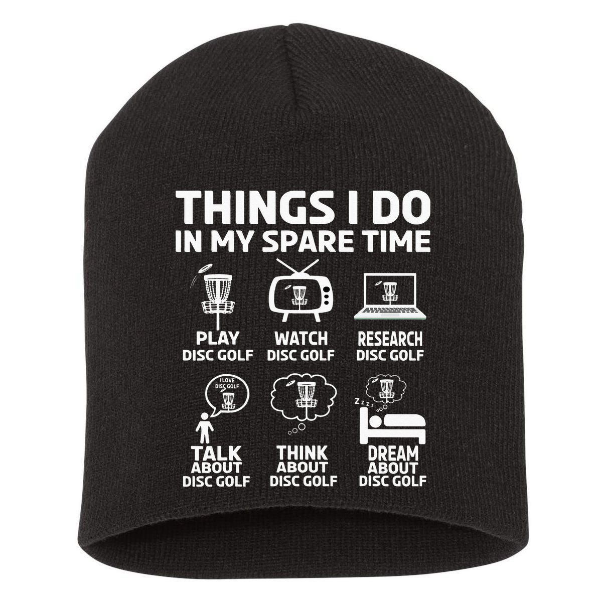 Stupid Tree Disc Golf Funny Gift Frisbee Vintage Short Acrylic Beanie