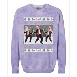 Santa Trump Dance Make Christmas Great Again Ugly Sweater Colorblast Crewneck Sweatshirt