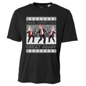 Santa Trump Dance Make Christmas Great Again Ugly Sweater Cooling Performance Crew T-Shirt