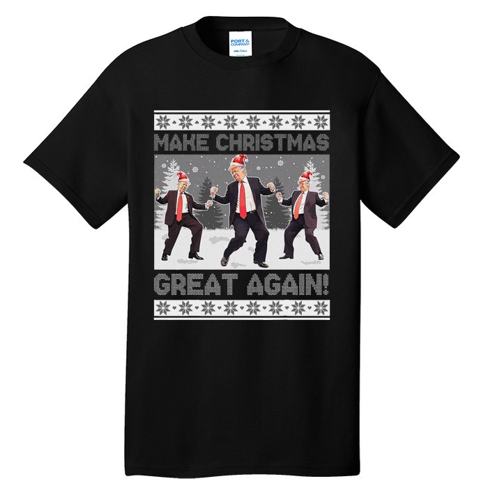 Santa Trump Dance Make Christmas Great Again Ugly Sweater Tall T-Shirt