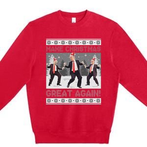 Santa Trump Dance Make Christmas Great Again Ugly Sweater Premium Crewneck Sweatshirt