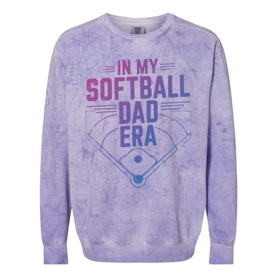 Softball Team Dad In My Softball Dad Era Softball Dad Pride Gift Colorblast Crewneck Sweatshirt