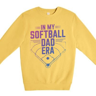 Softball Team Dad In My Softball Dad Era Softball Dad Pride Gift Premium Crewneck Sweatshirt