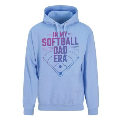 Softball Team Dad In My Softball Dad Era Softball Dad Pride Gift Unisex Surf Hoodie