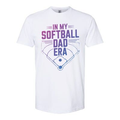 Softball Team Dad In My Softball Dad Era Softball Dad Pride Gift Softstyle CVC T-Shirt