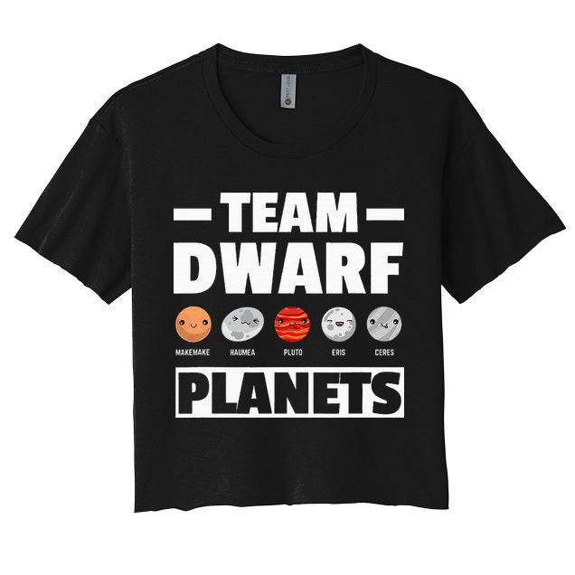 Space Team Dwarf Planets For Adults And Astronomy Women's Crop Top Tee