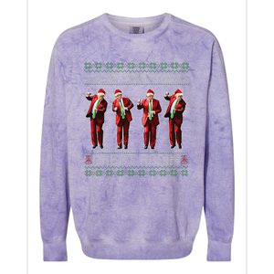 Santa Trump Dance Make Christmas Great Again Ugly Sweater Colorblast Crewneck Sweatshirt