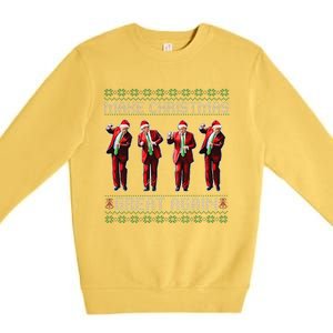 Santa Trump Dance Make Christmas Great Again Ugly Sweater Premium Crewneck Sweatshirt