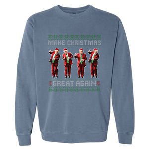 Santa Trump Dance Make Christmas Great Again Ugly Sweater Garment-Dyed Sweatshirt