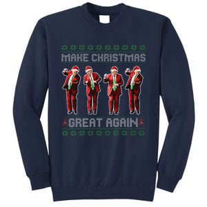 Santa Trump Dance Make Christmas Great Again Ugly Sweater Tall Sweatshirt