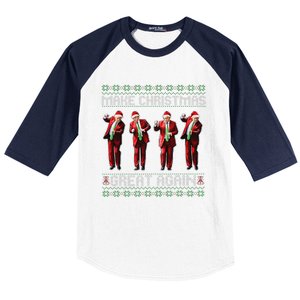 Santa Trump Dance Make Christmas Great Again Ugly Sweater Baseball Sleeve Shirt