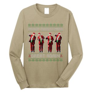 Santa Trump Dance Make Christmas Great Again Ugly Sweater Long Sleeve Shirt