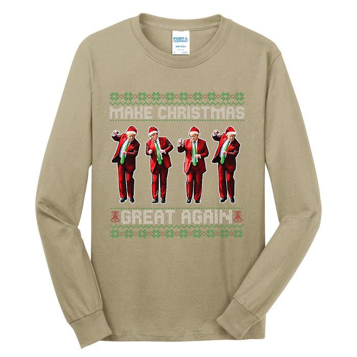 Santa Trump Dance Make Christmas Great Again Ugly Sweater Tall Long Sleeve T-Shirt