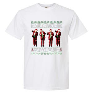 Santa Trump Dance Make Christmas Great Again Ugly Sweater Garment-Dyed Heavyweight T-Shirt