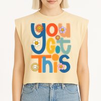 State Testing Day Motivational Teacher Groovy You Got This Garment-Dyed Women's Muscle Tee